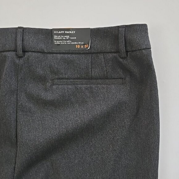 NWT Hilary Radley Women's Charcoal Grey Dress Straight Pants Stretch Size 16 - Picture 9 of 16